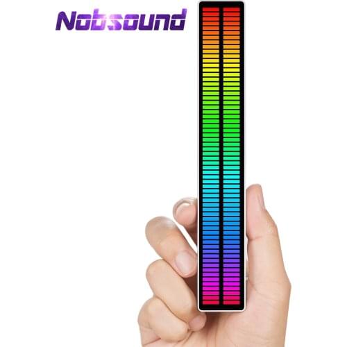Nobsound 128-Bit RGB LED MIC+LINE Stereo Sound Level Meter Music Spectrum Visualizer Audio Display Analyzer w/Remote Control