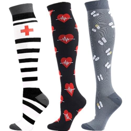 New Compression Socks Women Men Crossfit Athletic Medical Anti Fatigue Calf Compression Socks Unisex Nursing Socks For Athelete