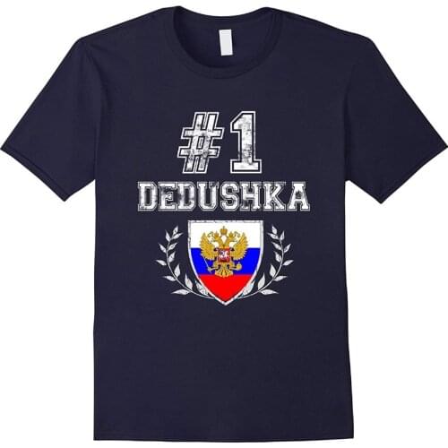 2019 Newest MenS Funny Mens Number One Dedushka! Russian Grandfather T-Shirt Cool Tees 2019 Summer Fashion T Shirts