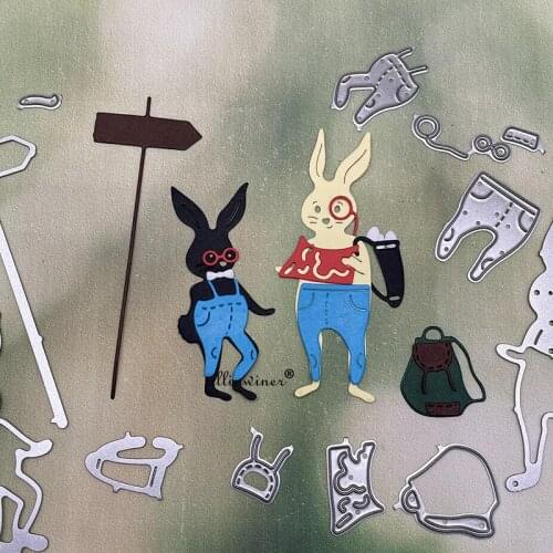 New Backpack glasses rabbit DIY Craft Metal Cutting Die Scrapbook Embossed Paper Card Album Craft Template Stencil Dies
