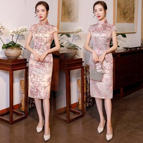 New Cheongsam Daily Girl Improved Version Of Life Style Short Retro French Black Sexy Young Summer Classic Modern Qipao Платье