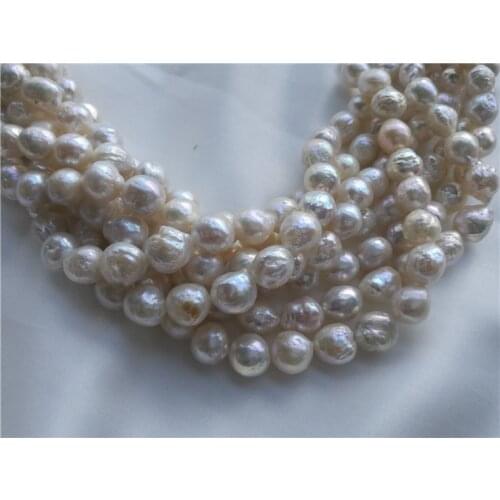 DIY Necklace Natural Freshwater Pearls, 10-11MM Size Irregular Shape Pearl Strand Loose Unique Baroque Pearls for Women