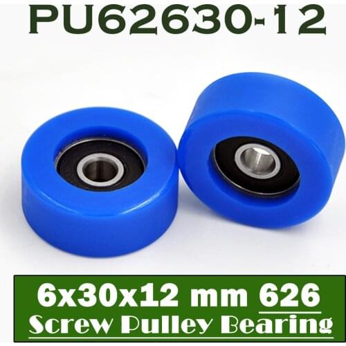 PU 626 Polyurethane Covered Bearing 6*30*12 mm ( 2 Pcs ) Shaft 6mm PU62630-12 Urethane Cover PU626 Bearings