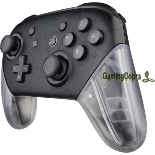 EXtremeRate Transparent Clear Replacement Handle Grips Shell for Nintendo Switch Pro Controller