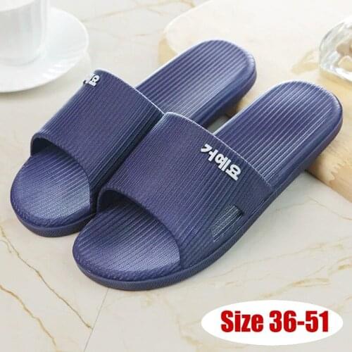 Extra Large Size 45-51 Bathroom Slippers For Men Summer Indoor Shoes Unisex House Slippers Couple Bed Room Shoes Guest Slippers
