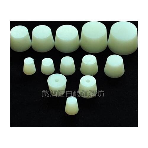 2pcs 3# -11# Silicone Plug With Hole for Airlock Valve Bubbler Brew Wine Food Grade Silicone Rubber Stopper