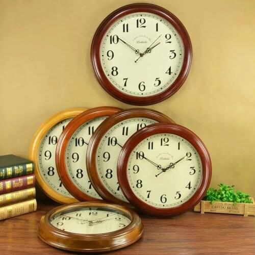 Nordic Solid Wood Retro Silent Wall Clock Wooden Living Room Wall Watches Home Decor Farmhouse Decor Reloj Mural Vintage Gift