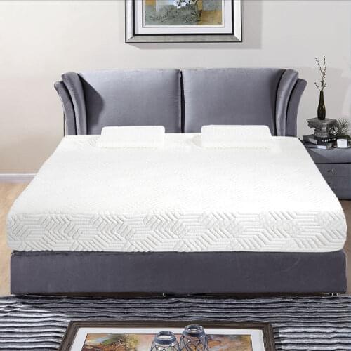 US Warehouse 10" Two Layers Traditional Firm High Softness Cotton Mattress with 2 Pillows (Full Size) White for Bedroom