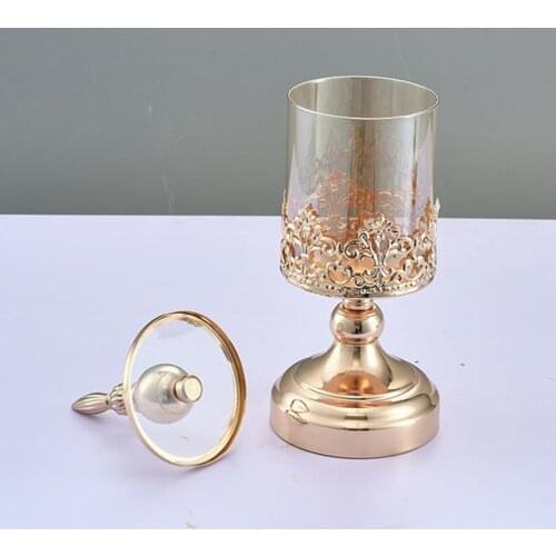 Modern Glass Candle Holders Metal Gold Candle Holder Decoration Home Decor