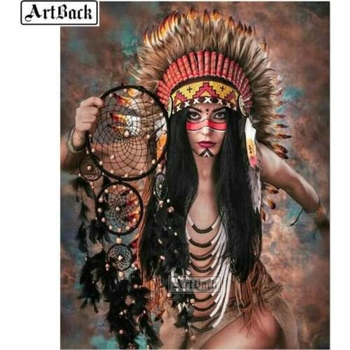 Canvas cross stitch 5d diamond painting indian woman full square / round sexy pattern resin diamond mosaic art