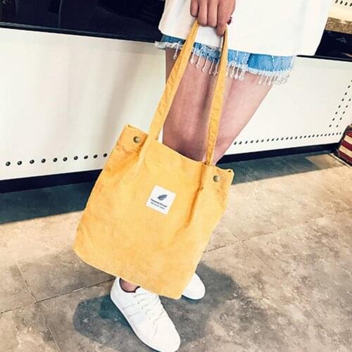 Women Fashion Corduroy Shoulder Bag Large Capacity Female Big Tote Casual Environmental Shopping Bags Women Travel Tote Handbag