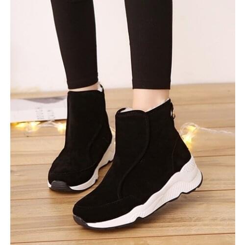 2019Winter Ankle Short Women Boots Flat Heel Lace-Up Single Boots Green Shoes Push Warm Flat Shoes Ladies Large Size