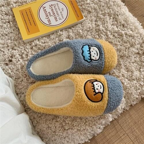 Women Home Slippers Winter Warm Shoes Woman Slip on Flats Slides Female Faux Fur Slippers Women Shoes Closed Toe