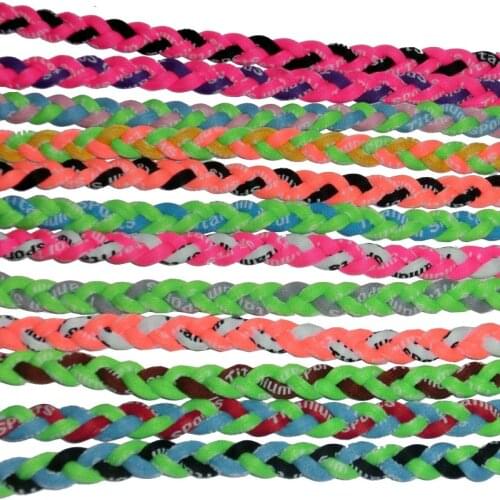 500pcs tornado Triple titanium baseball softball braided necklace and 500pcs silicone number pendant for titanium necklace