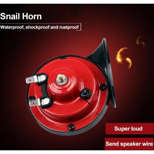 Car Auto 12V Loud Horn Electric Vehicle Horn Snail Horn Air Horn Multi-tone Red Black Horns For Auto Vehicle Motorcycle Truck