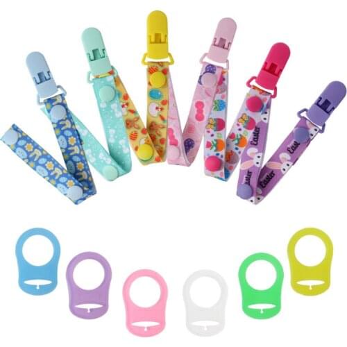 1Set Baby Pacifier Chain with Holder Clip Adapter for MAM Rings Dummy Soother Nipple Leash Strap