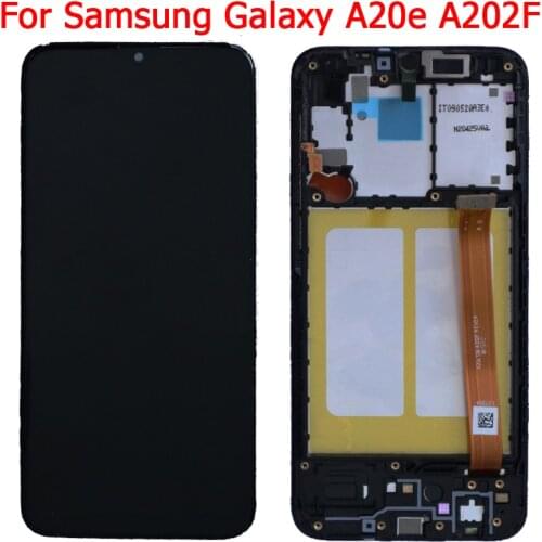 For Samsung Galaxy A20e A202F LCD With Frame 5.8" SM-A202F/DS A202 A202DS Display Touch Screen Panel Digitizer Assembly