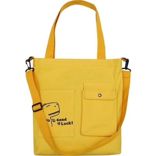 PURFAY Canvas Women shoulder bag lady cotton tote shopper bag Lovely Dinosaurs cloth eco reusable shopping bag handbag