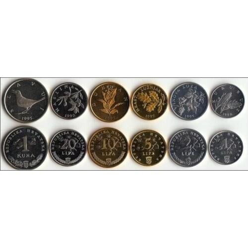 Croatian Coins 1 Set 6 Pieces Europe Coins New Original Coin Unc Commemorative Edition 100% Real Eu