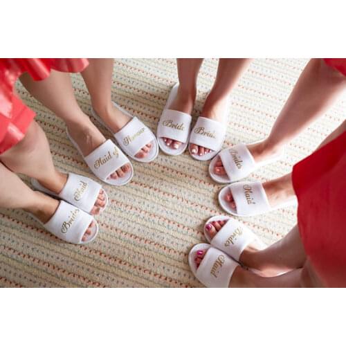 Personalized glitter bride bridesmaid groomsmen spa slippers wedding birthday Hen night party favors company gifts