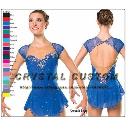 Custom Girls Ice Figure Skating Dress Graceful New Brand Kids Skating Dresses Competition DR3436