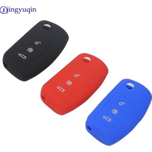 Jingyuqin 3 Buttons Folding Flip Car Key Case Cover For Ford Focus Fiesta C Max Ka Silicone Car-styling