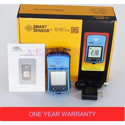 Oxygen Monitor AS8901 Smart Sensor O2 Gas Detector 0-30% VOL Sound Light Alarm