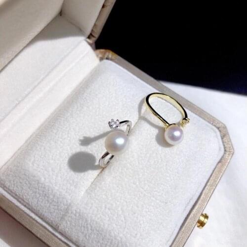 Classical 925 Sterling Silver Adjustable Ring Settings Findings Mountings Parts for Oyster Pearl Corals Jade Beads Stones