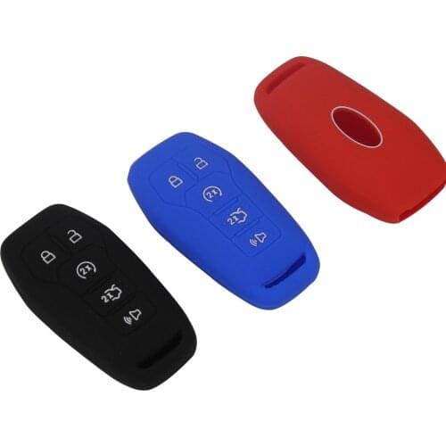 Kutery Silicone Colorful Remote Car Key Case 5BTN For Ford Taurus Mustang F-150 Explorer Fusion Mondeo Edge Protect Replacement