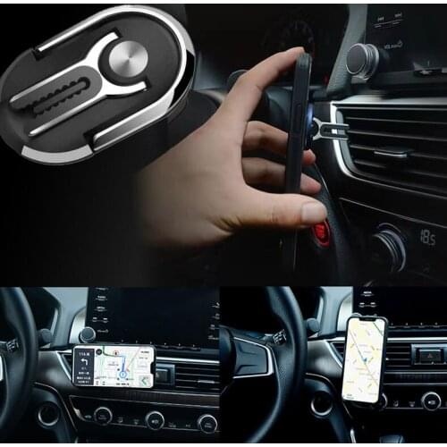 Multifunction Phone Holder 360 Degree Car Air Outlet Grip Mount Stand Rotatable Finger Ring Phone Holder Bracket Car Accessories