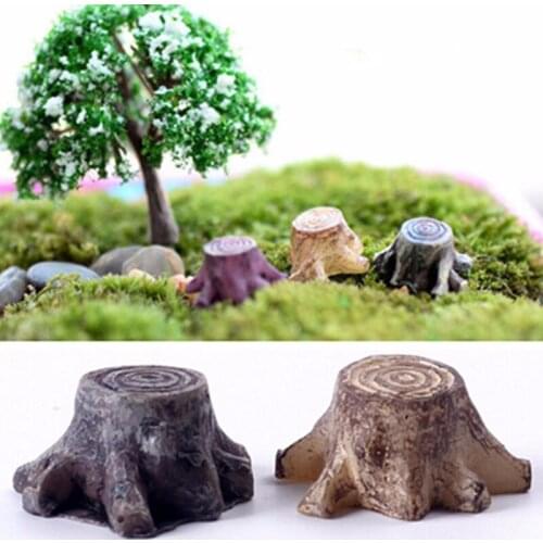 NEW Hot Sale Crafts Decorations Miniature Multicolour Tree Stump Fairy Terrarium Christmas Xmas Party Garden Gifts