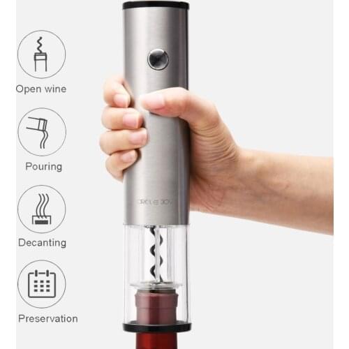 Original Circle Joy Electric Bottle Opener Stainless Steel Mini Wine Stopper Wine Decanter Aerator Smart Wine set gift