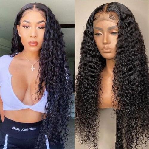 Transparent Lace Wig T Part 13x1 Jerry Curly Pre Plucked 4x4 Lace Closure Malaysia Human Hair Kinky Curly Wigs For Black Women