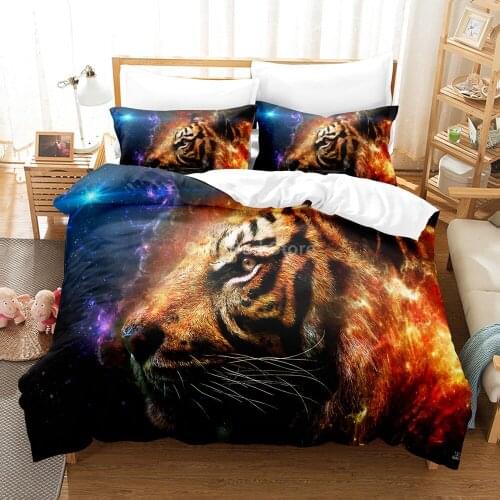 Fantasy Tiger Bedding Set Animal 3d Duvet Cover Sets Comforter Fashion Luxury Cool Gift Bed Linen Twin Queen King Single Size