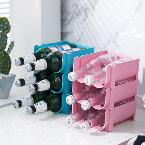 Anti-Fall Stackable Beer Drink Storage Rack Organizer Saving Space Suitable for Home Kitchen Table Fridge Kitchen Organizer