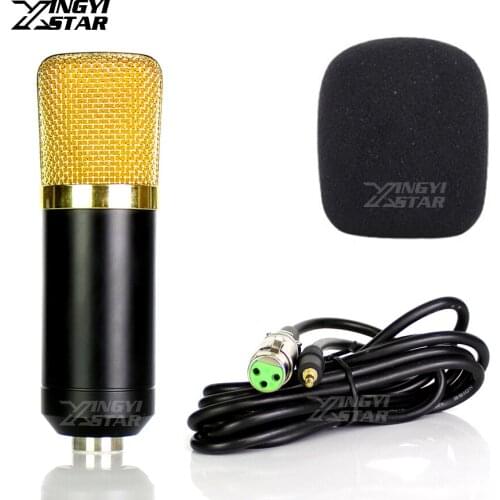 BM 700 800 Pro Wired Condenser Studio Microphone For PC Video Recording Mic MSN Karaoke Notebook Game Podcast & 3.5mm Audio Line