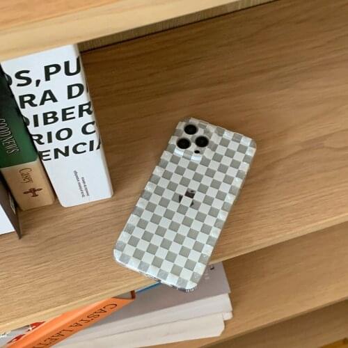 Tobebest White Plaid Pattern Clear Phone Cases for iPhone 12 Pro Max 11 pro max X XS XR 7 8 Plus SE 2020 Soft Cover Shell