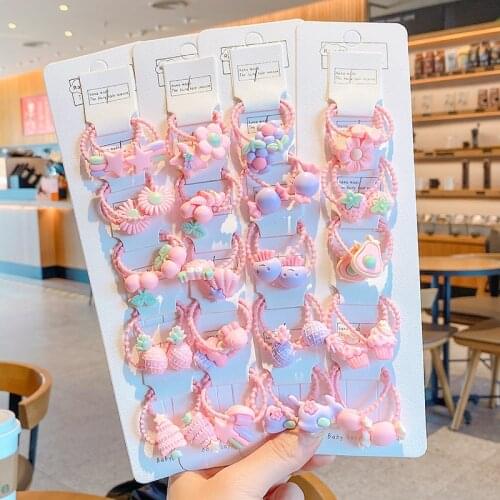 2/10 Pcs/Set Children Cute Cartoon Fresh Fruit Elastic Hair Bands Girls Baby Lovely Rubber Bands Gift Kids Hair Accessories