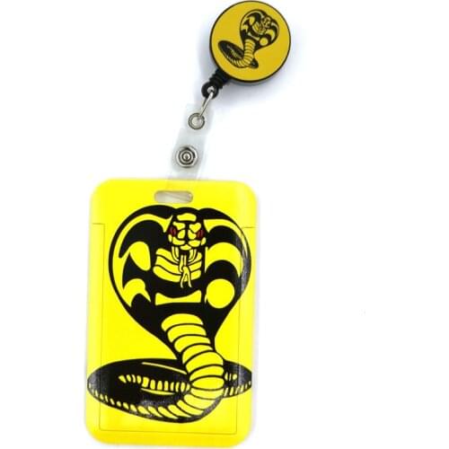 Cobra Kai Snake Cartoon Cute Credit Card Holder Lanyard Women Men Kid Student Retractable Badge Reel ID Name Bus Clips Card