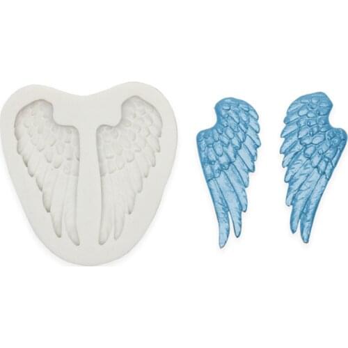 Diy European style embossed resin epoxy wings silicone mold chocolate baking fondant decoration kitchen tools
