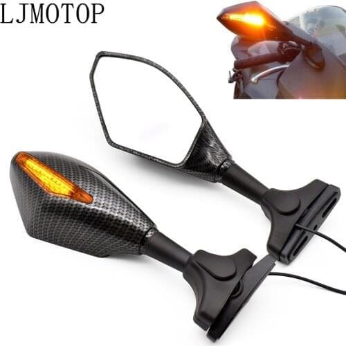 Universal Motorcycle Side Mirrors LED Turn Signal Integrated Mirrors For Ducati HYPERMOTARD 821 939 SP HYPERMOTARD 1100 796 916