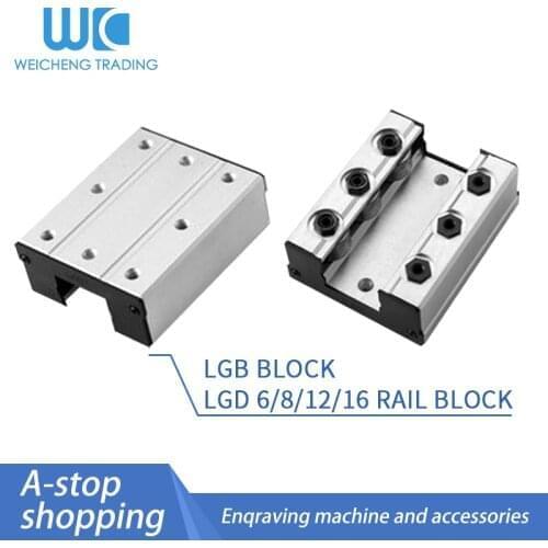 High speed external dual axis linear guide LGD6 8 12 16 / 1pc LGB 60 70 100 160 140 slider bearing steel slider