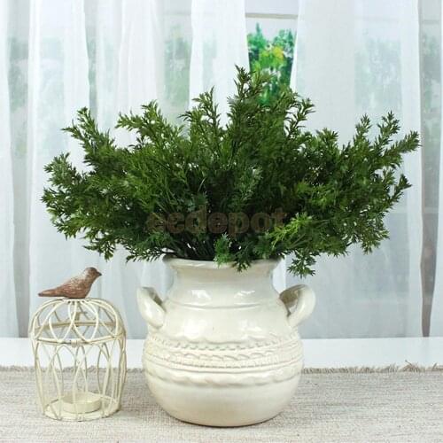 Green Artificial Plastic 6 Branches Parsley Grass Home Wedding Party Decor