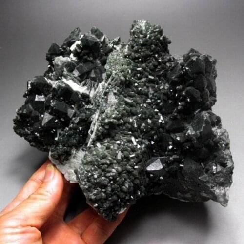 3413g Prasem Prase Green Quartz Cluster - crystals and stones healing Mineral specimen Home Decor feng shui decoration