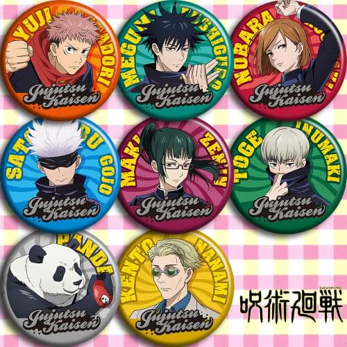 1pc 58mm Jujutsu Kaisen Yuji Itadori Kugisaki Acrylic Button Badges Round Brooch Icons
