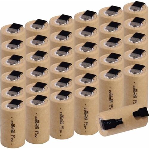 35 pcs SC 2200mah 1.2v battery NICD rechargeable batteries for makita bosch B&D Hitachi metabo dewalt for electric screwdriver