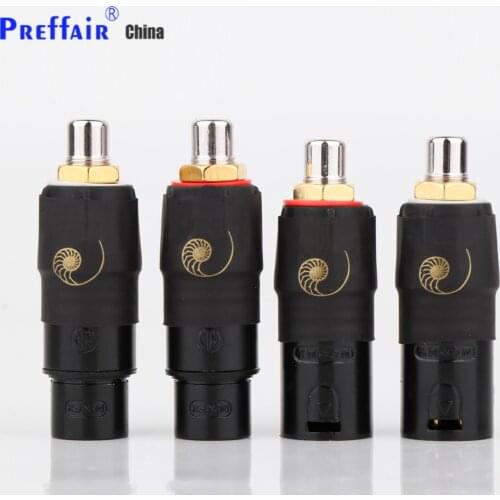 4pcs XLR to RCA Female Socket Adapter plated Red RCA plug for HIFI Audio connector XLR to RCA Female Male Plug ,Adapter