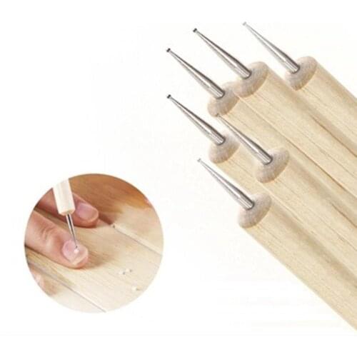5Pcs/Set Pro 2-Way Wooden Nail Art Dotting Dot Pen Painting DIY Manicure Tools набор для маникюра