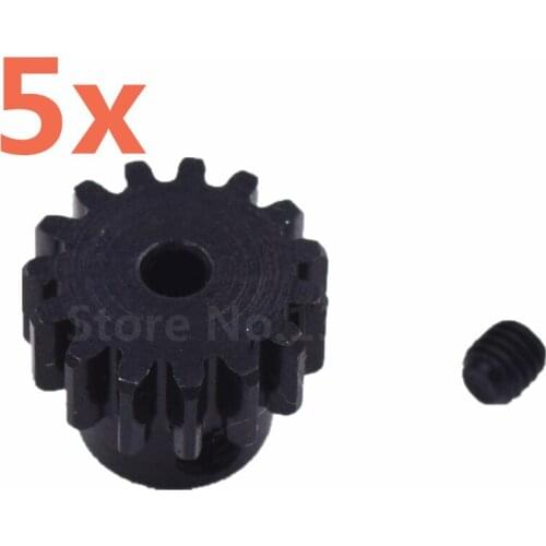 5 Pieces RC Car Wltoys Metal Pinion Gears Motor Gear 15T Teeth 0.7m For 1/18 Scale 4WD Models A929 A949 A959 A969 A979
