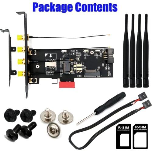 NGFF M.2 Key B and key A to PCIe X1 Adpater for 3G/4G and WiFi Card